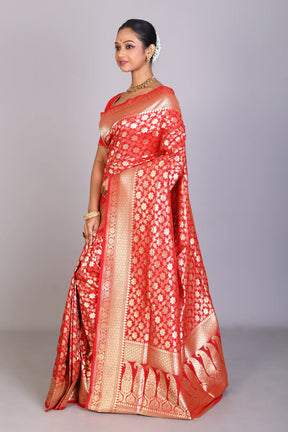 Red Blended Banarasi Saree - Keya Seth Exclusive