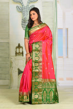 Load image into Gallery viewer, Deep Pink Pure Kanjivaram Silk Saree - Keya Seth Exclusive