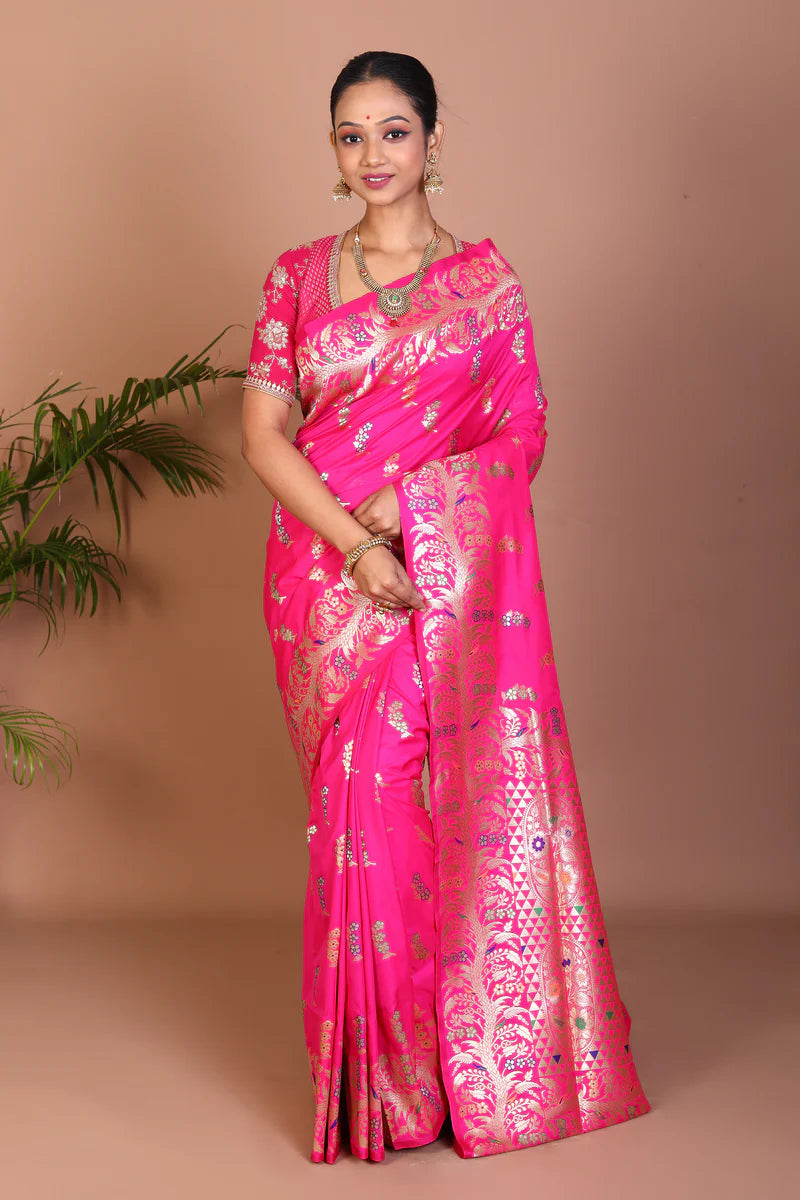 Rani Semi Katan Saree - Keya Seth Exclusive