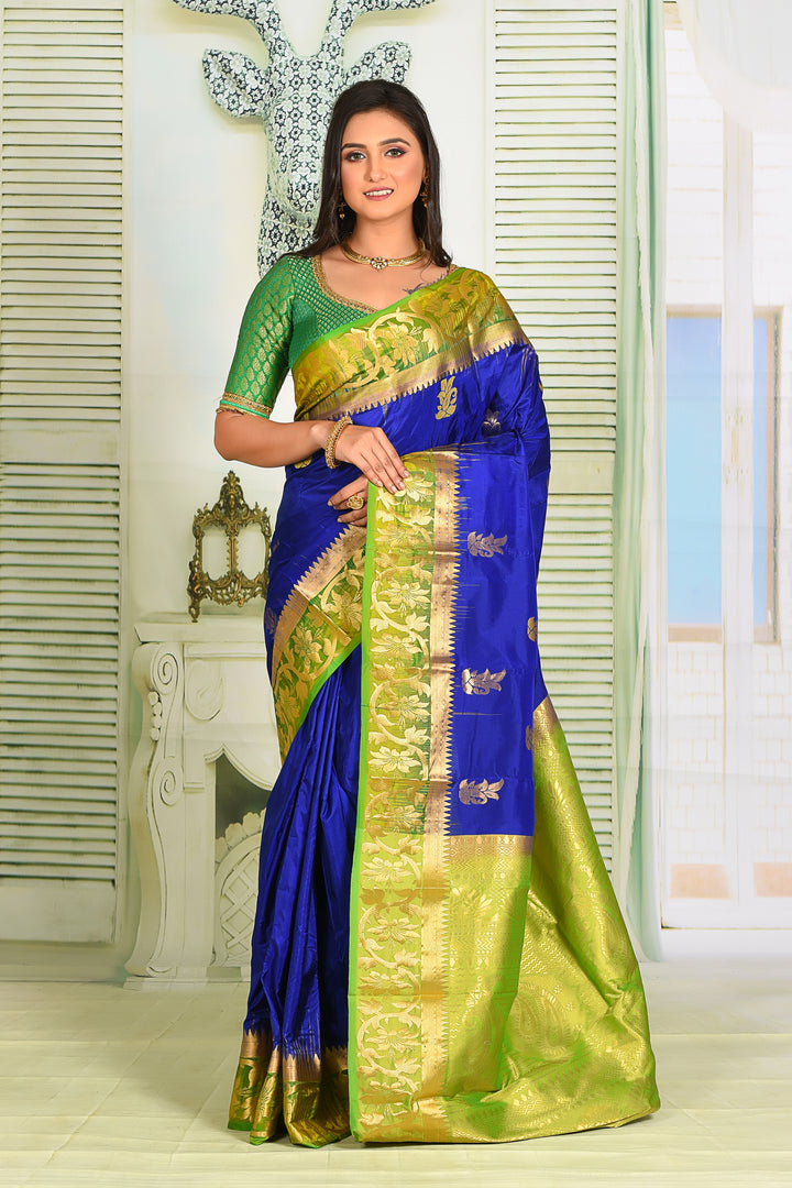 Royal Blue Pure Kanjivaram Silk Saree - Keya Seth Exclusive