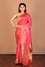 Load image into Gallery viewer, Peach Blended Art Silk Saree with Blouse Piece - Keya Seth Exclusive
