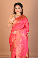 Load image into Gallery viewer, Peach Blended Art Silk Saree with Blouse Piece - Keya Seth Exclusive
