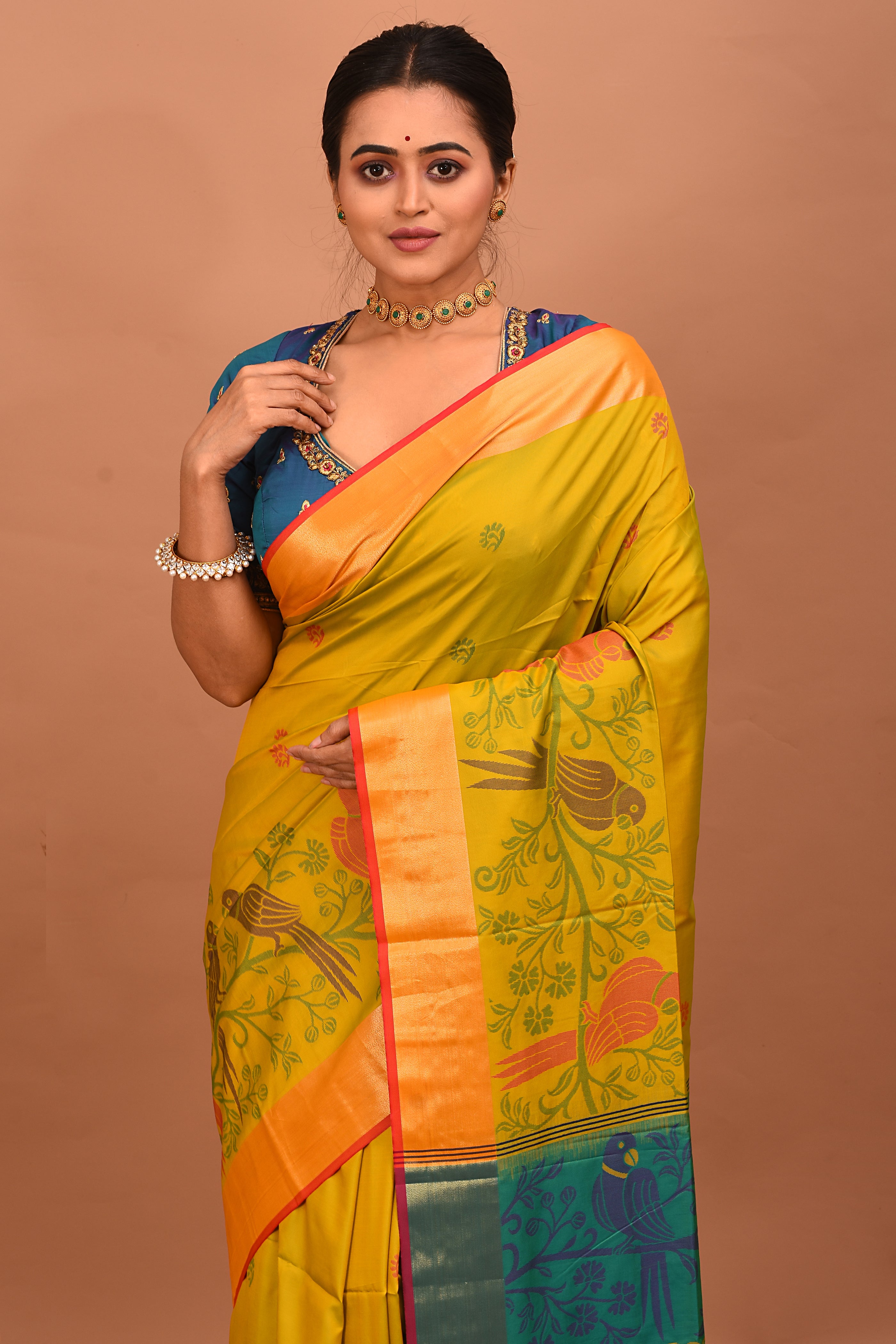 Green Blended Bangalore Silk Saree - Keya Seth Exclusive