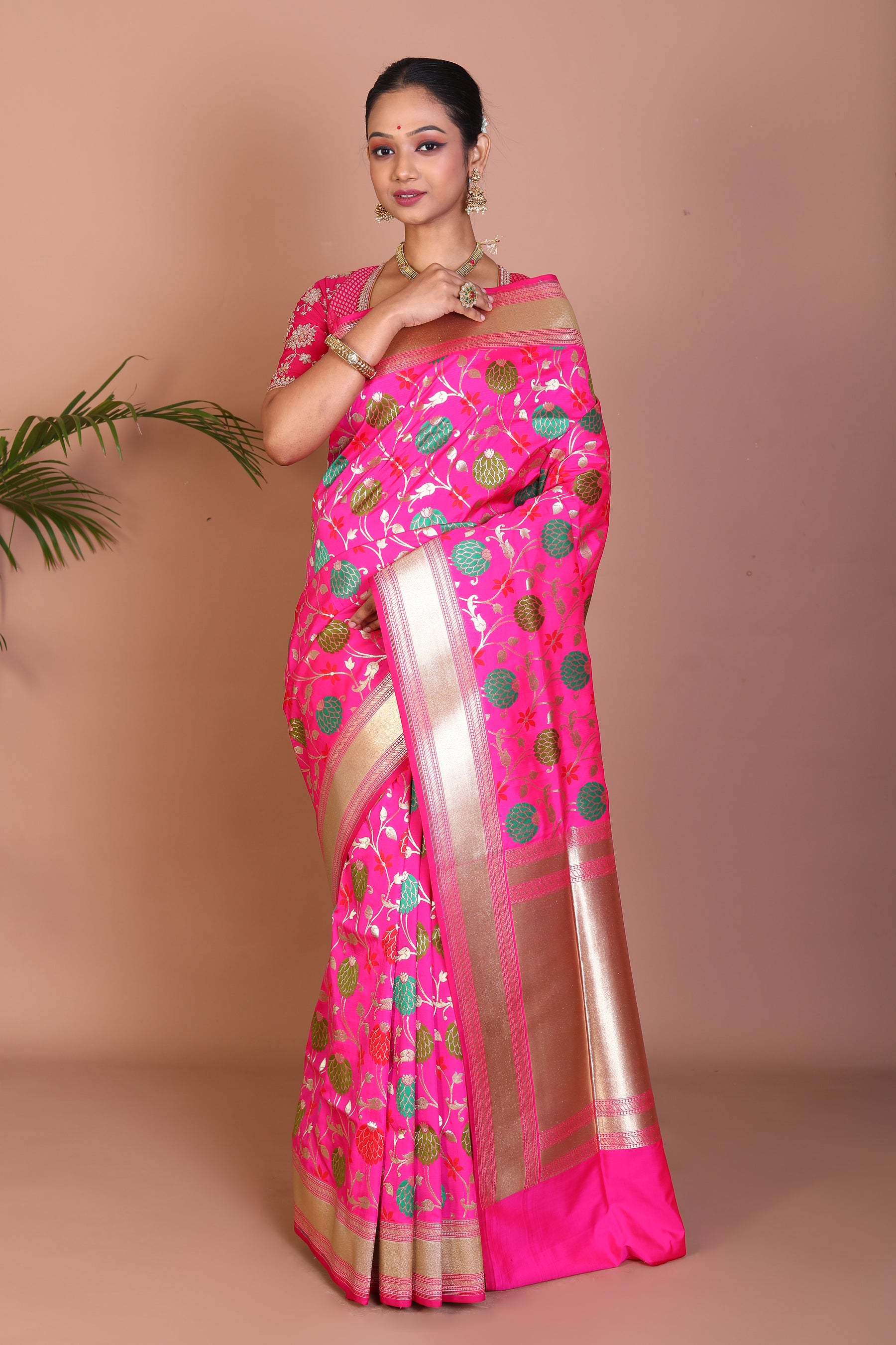 Rani Semi Katan Saree - Keya Seth Exclusive