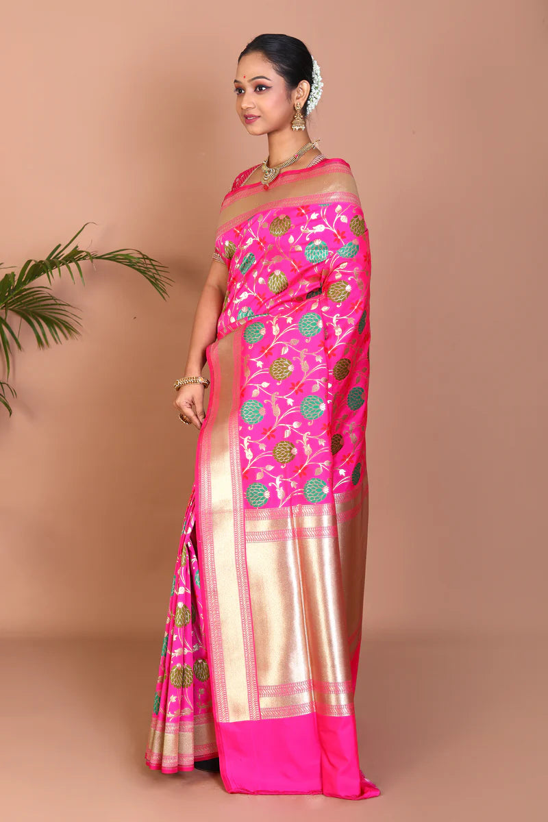 Rani Semi Katan Saree - Keya Seth Exclusive