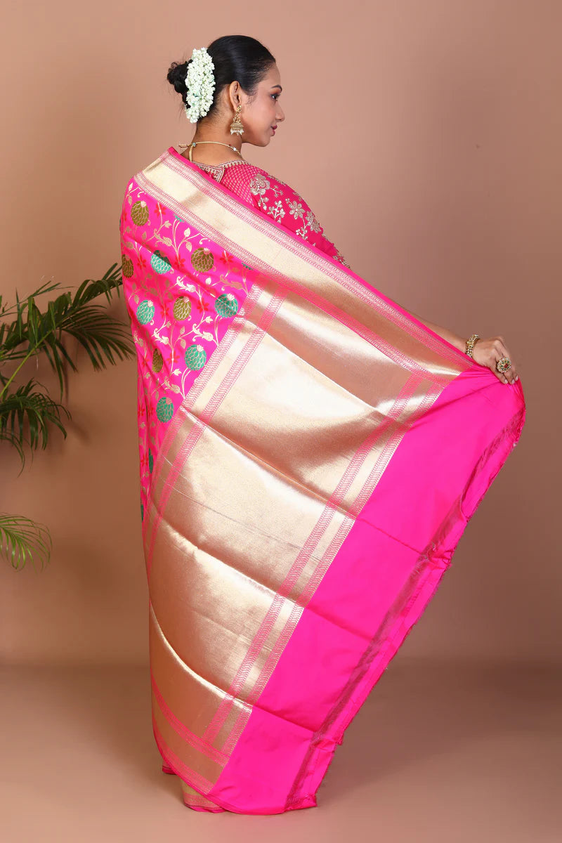 Rani Semi Katan Saree - Keya Seth Exclusive