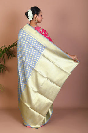 Grey & Rani Half & Half Blended Uppada Saree - Keya Seth Exclusive