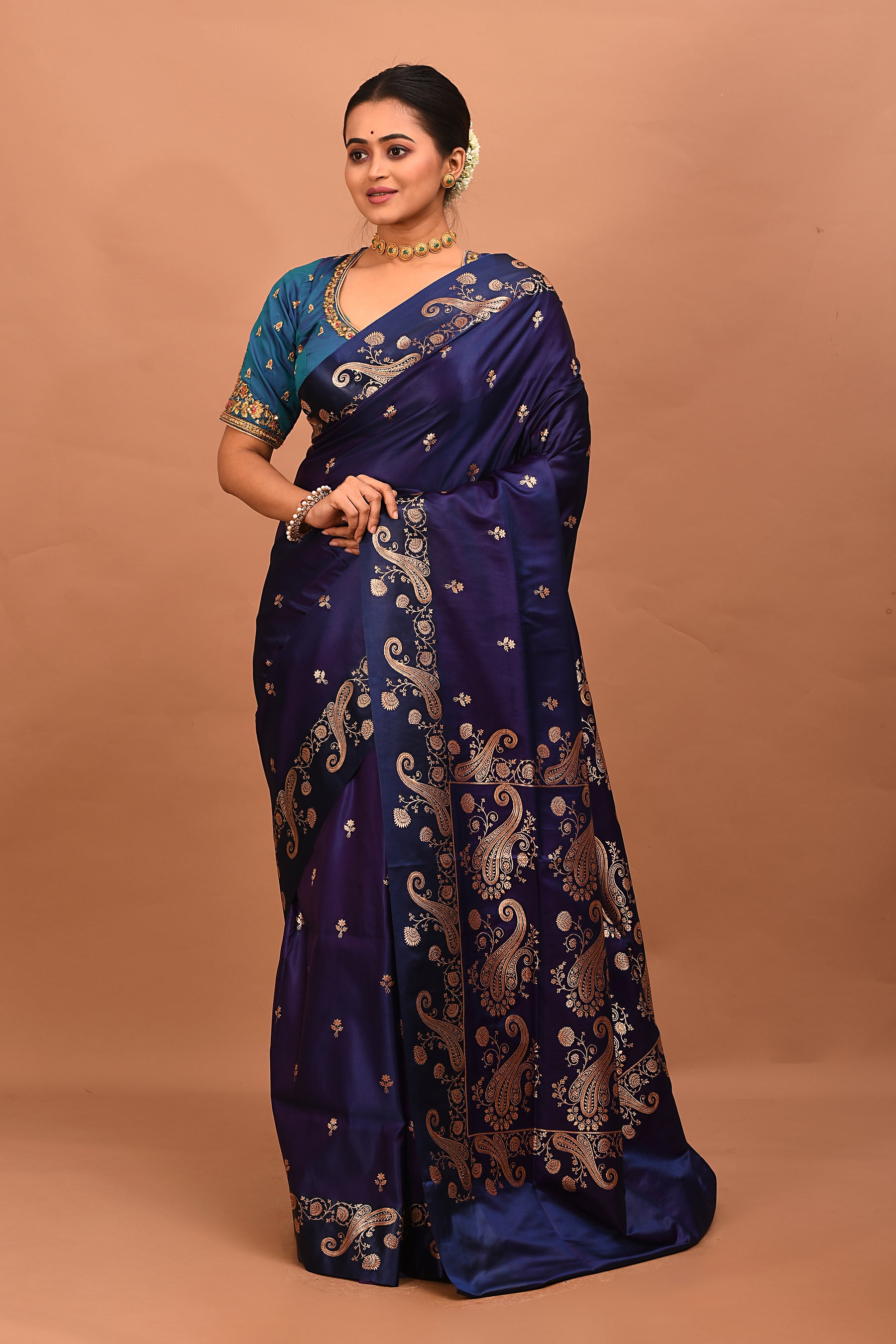 Purple Blended Mashru Silk Saree - Keya Seth Exclusive