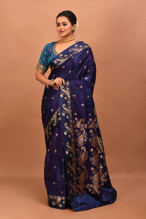Purple Blended Mashru Silk Saree - Keya Seth Exclusive
