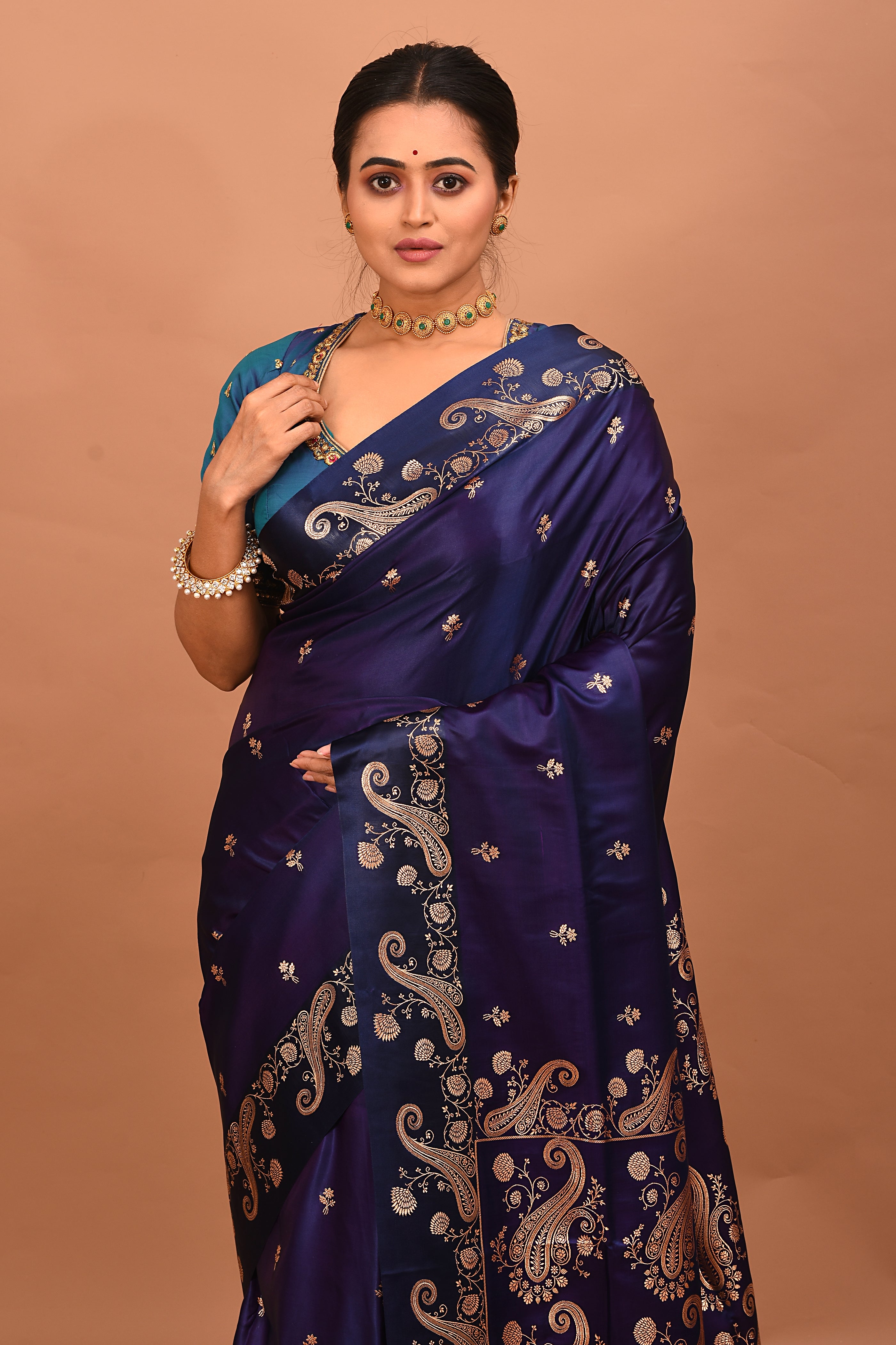 Purple Blended Mashru Silk Saree - Keya Seth Exclusive