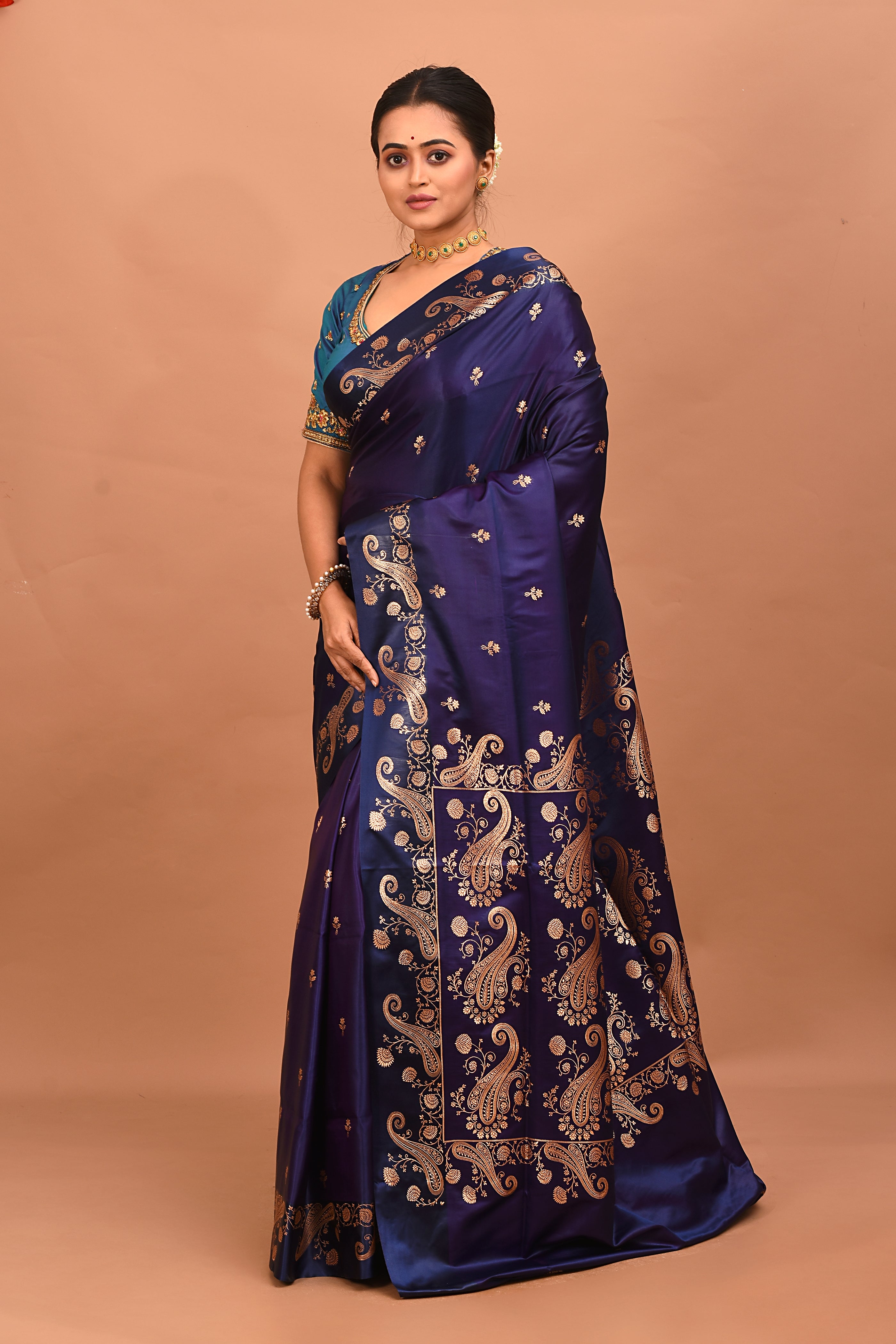 Purple Blended Mashru Silk Saree - Keya Seth Exclusive