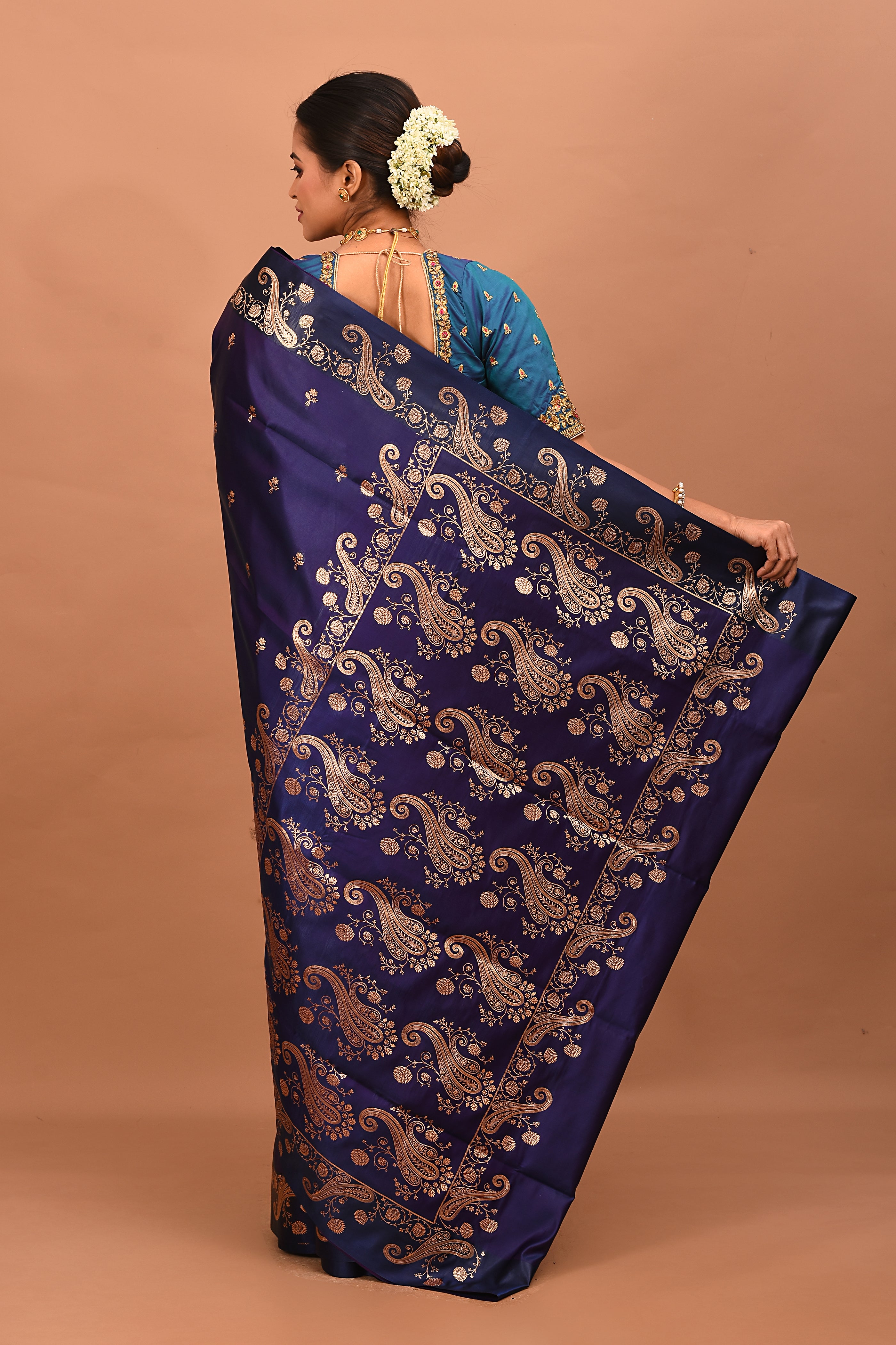 Purple Blended Mashru Silk Saree - Keya Seth Exclusive