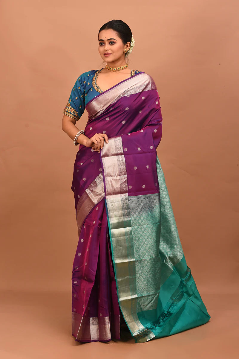 Purple Pure Kanjivaram Silk Saree - Keya Seth Exclusive