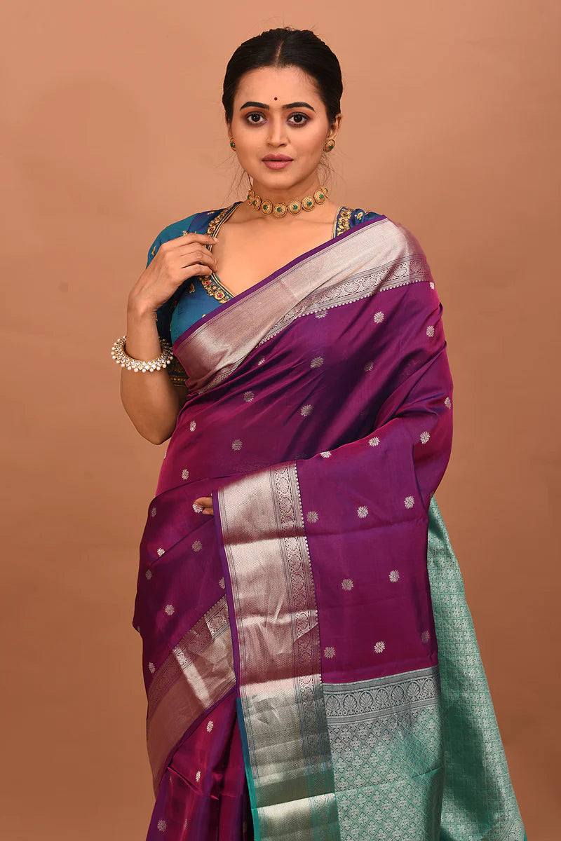Purple Pure Kanjivaram Silk Saree - Keya Seth Exclusive