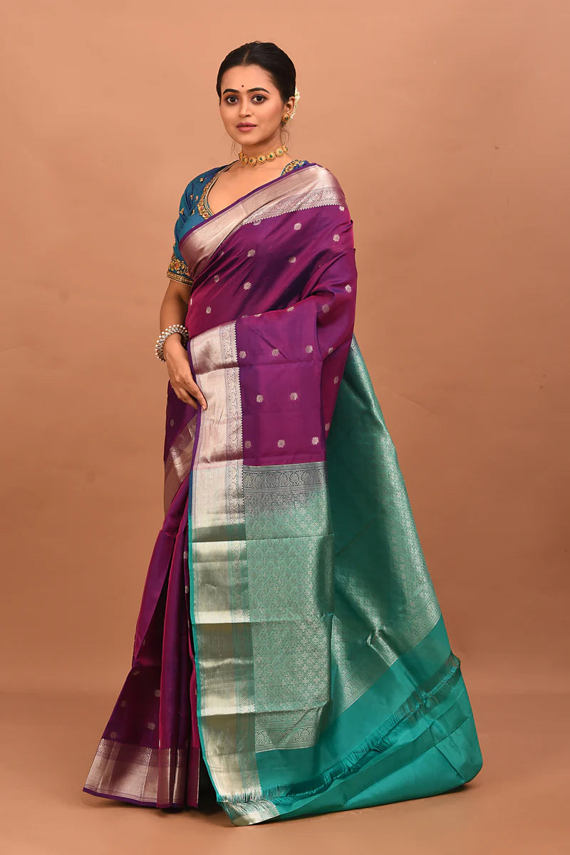 Purple Pure Kanjivaram Silk Saree - Keya Seth Exclusive