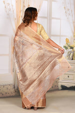 Load image into Gallery viewer, Peach Crushed Tissue Saree - Keya Seth Exclusive
