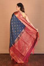 Load image into Gallery viewer, Grey Blended Art Silk Saree with Blouse Piece - Keya Seth Exclusive
