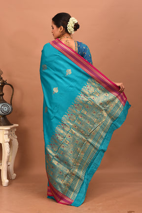 Sea Green Blended Silk Saree - Keya Seth Exclusive