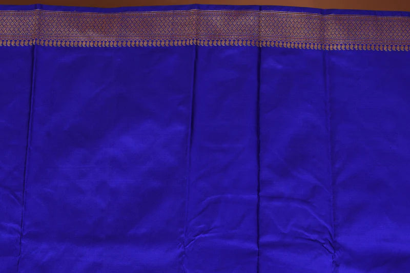 Royal Blue Pure Katan Silk Saree - Keya Seth Exclusive