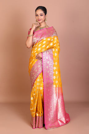 Mustard Banarasi Blended Saree - Keya Seth Exclusive