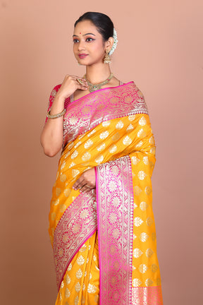 Mustard Banarasi Blended Saree - Keya Seth Exclusive