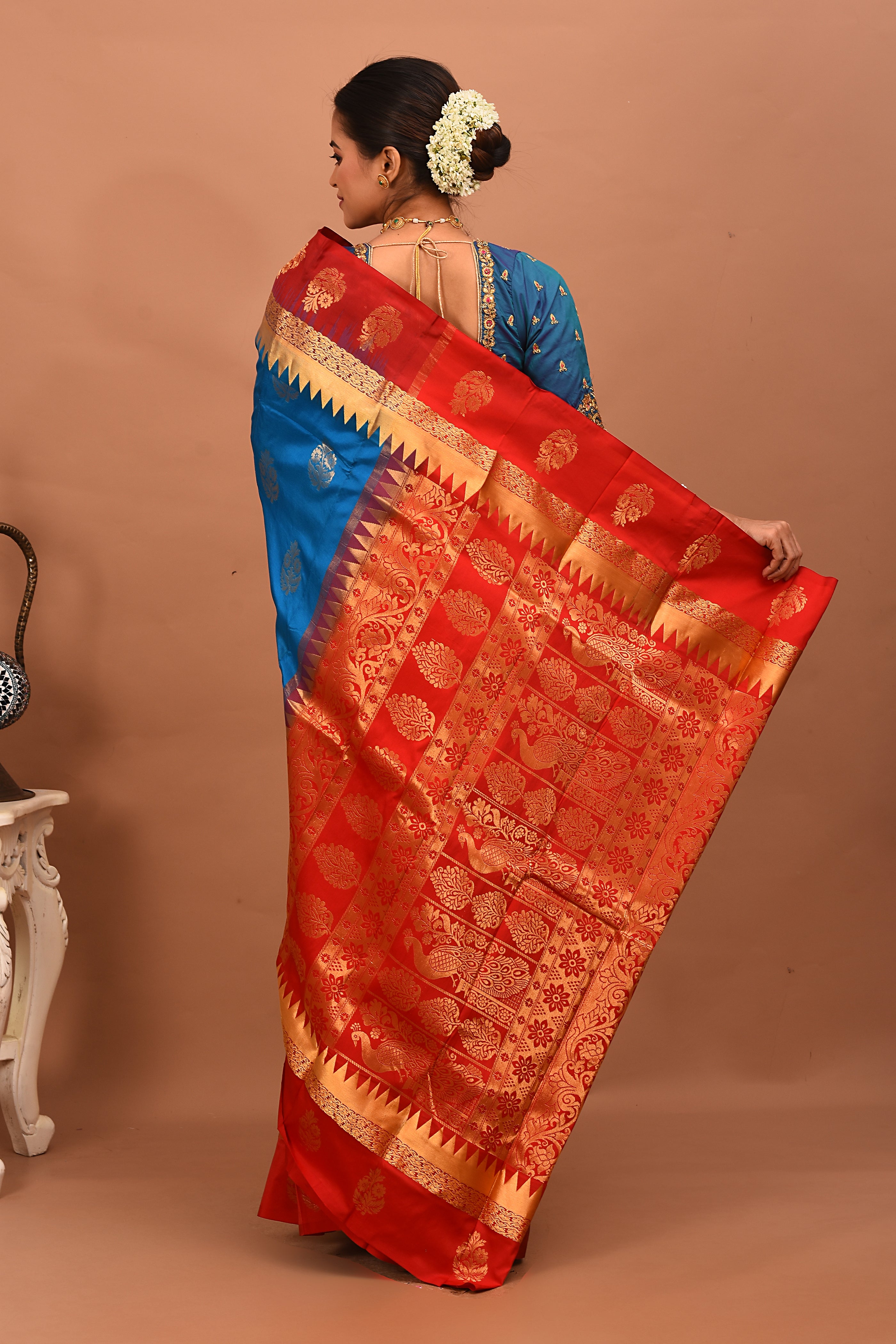 Blue Pure Kanjivaram Silk Saree - Keya Seth Exclusive
