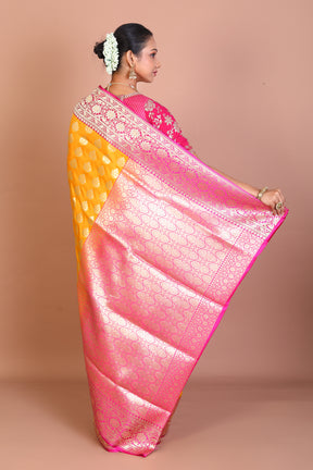 Mustard Banarasi Blended Saree - Keya Seth Exclusive