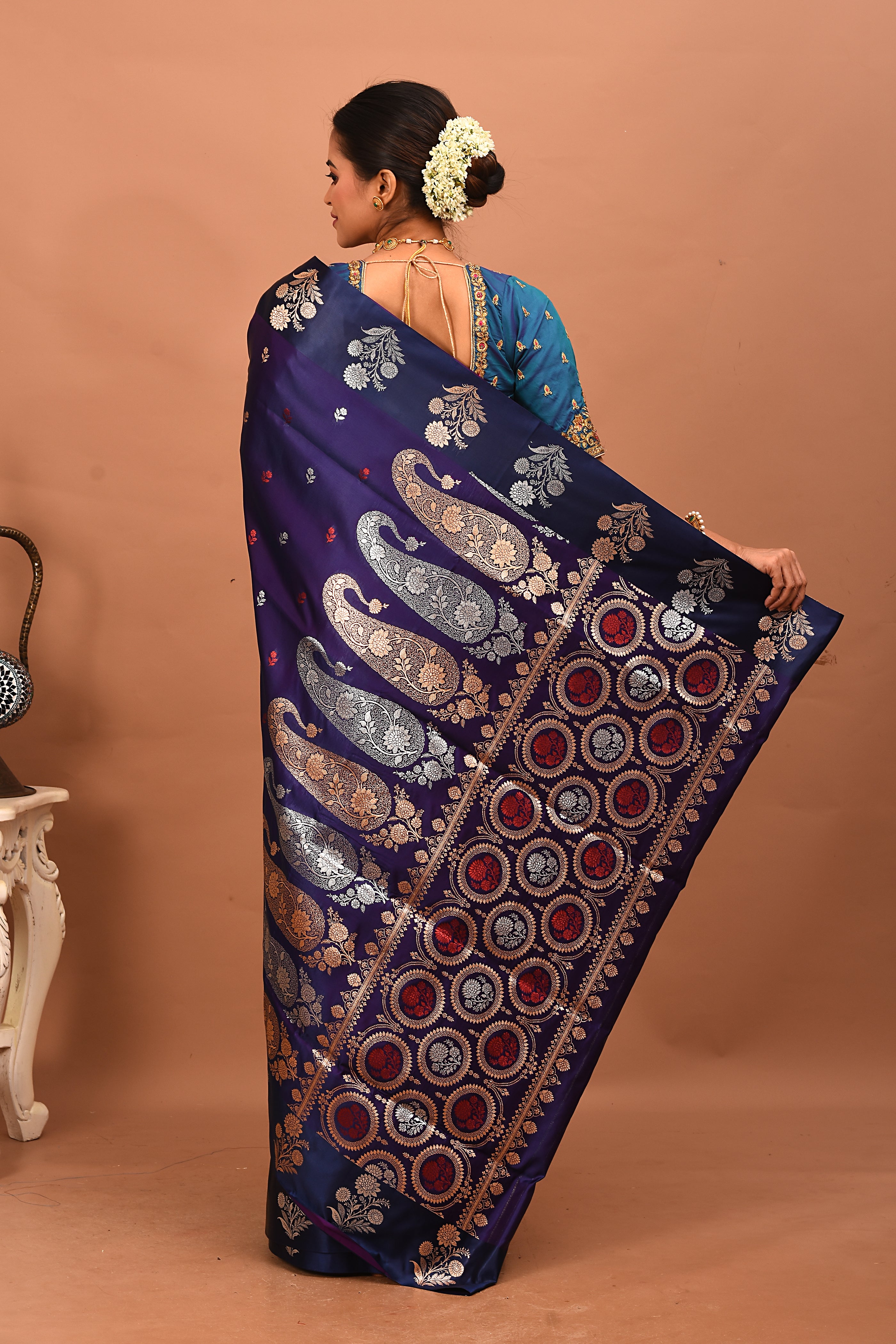 Purple Blended Satin Silk Saree - Keya Seth Exclusive