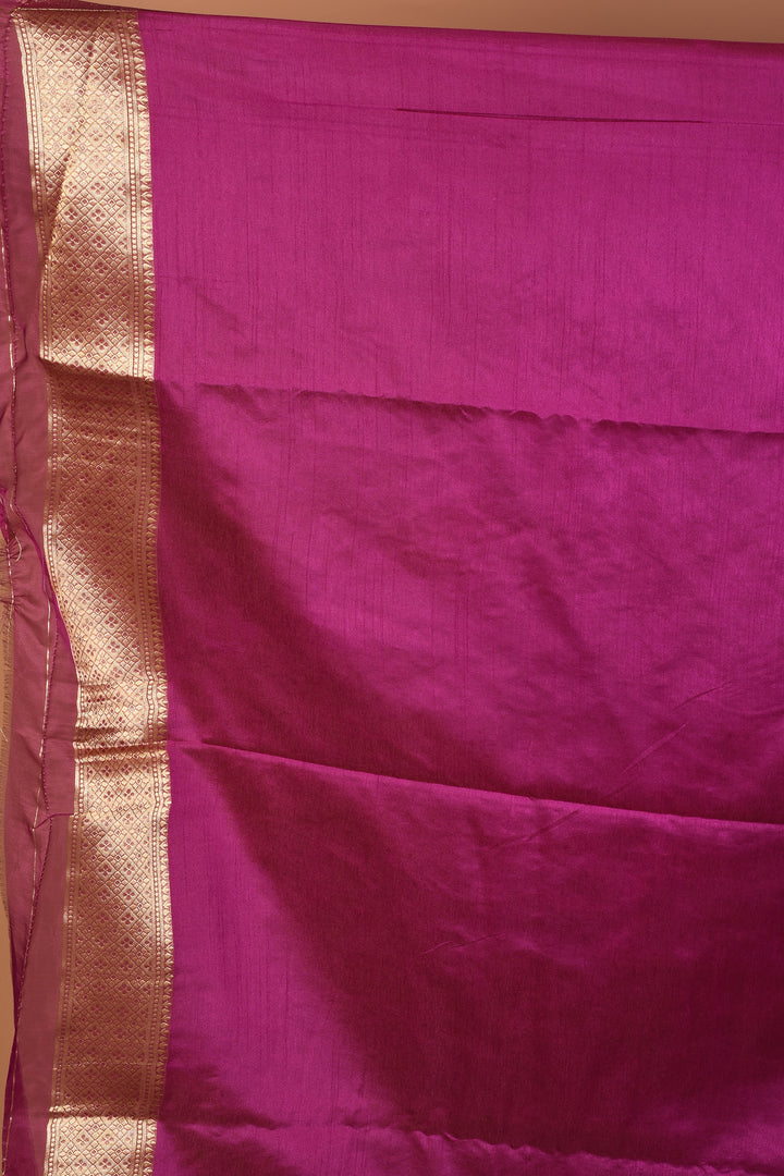 Magenta Organza Silk Saree with Blouse Piece - Keya Seth Exclusive