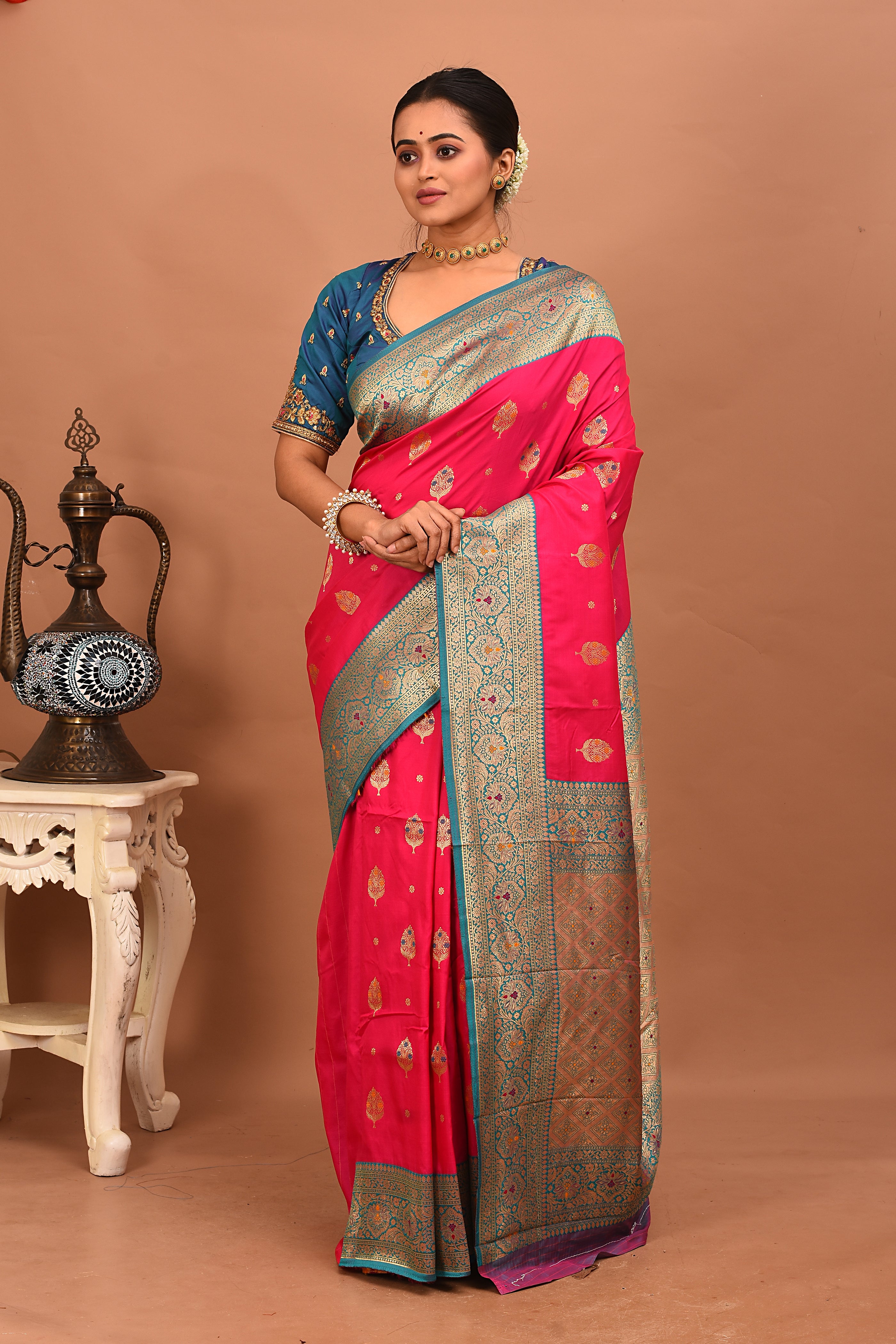 Pink Art Silk Saree - Keya Seth Exclusive