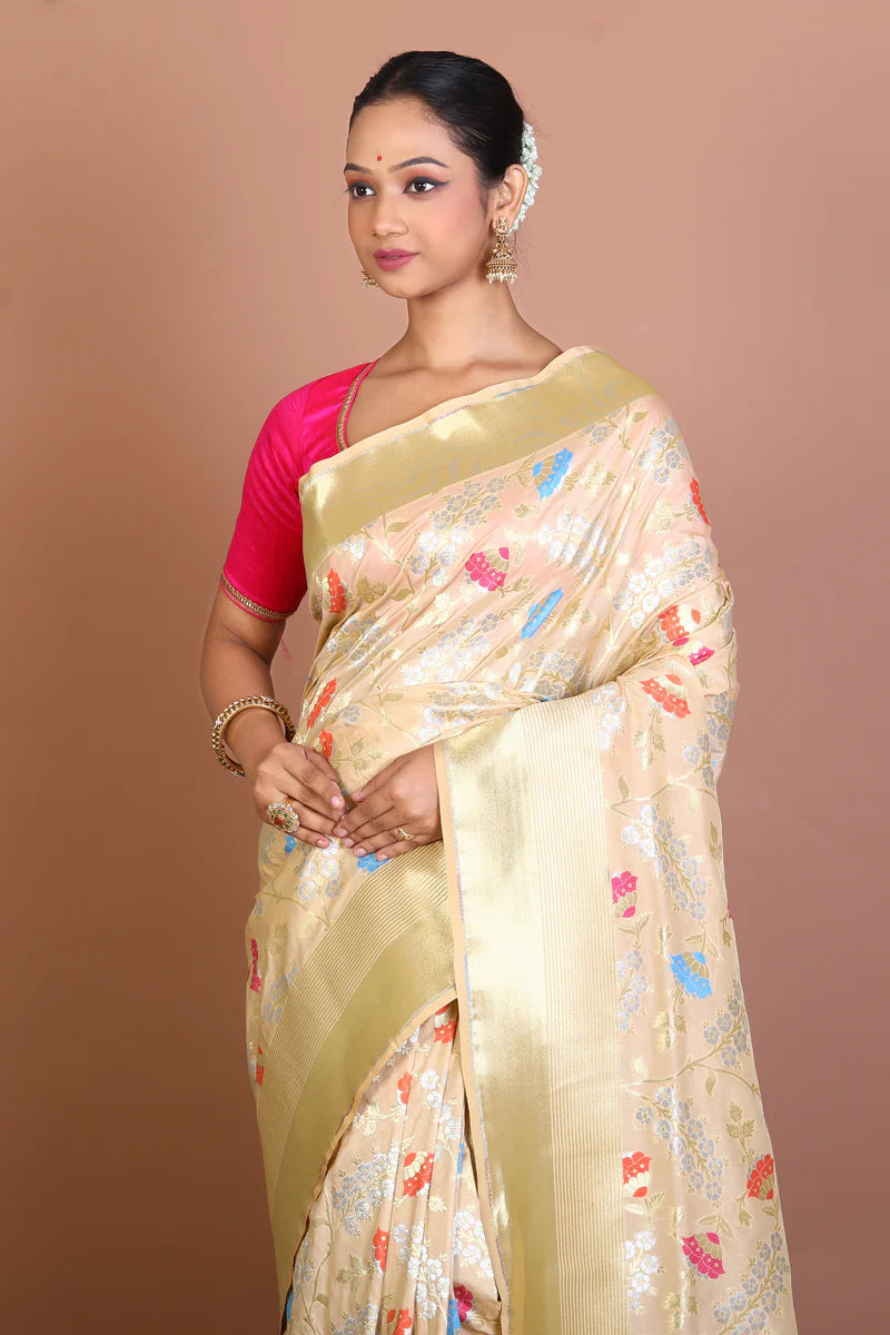 Offwhite Blended Uppada Silk - Keya Seth Exclusive