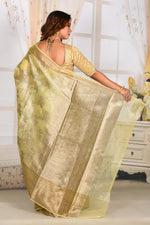 Load image into Gallery viewer, Light Yellow Crushed Tissue Saree
