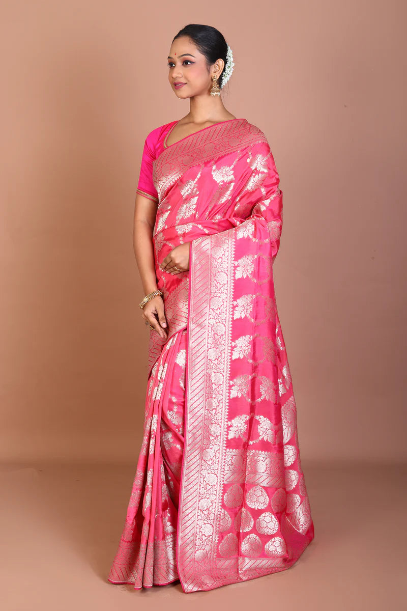 Rose Pink Blended Banarasi Saree - Keya Seth Exclusive
