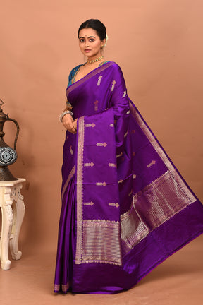 Purple Pure Mushroo Katan Silk Saree - Keya Seth Exclusive