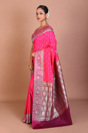 Pink Blended Semi Katan Saree - Keya Seth Exclusive