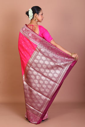 Pink Blended Semi Katan Saree - Keya Seth Exclusive
