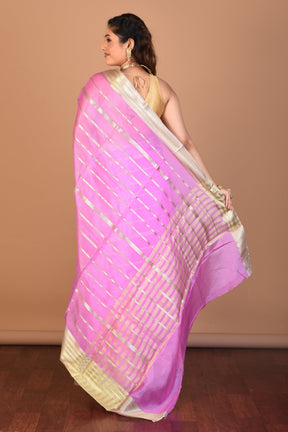 Pink Tissue Silk Saree with Blouse Piece - Keya Seth Exclusive