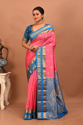 Pink Pure Kanjivaram Silk Saree - Keya Seth Exclusive