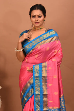 Pink Pure Kanjivaram Silk Saree - Keya Seth Exclusive