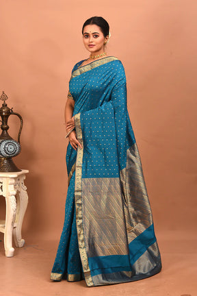 Blue Pure Kanjivaram Silk Saree - Keya Seth Exclusive