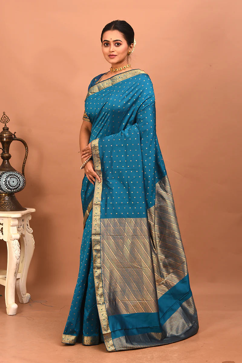 Blue Pure Kanjivaram Silk Saree - Keya Seth Exclusive