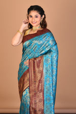 Load image into Gallery viewer, Blue Blended Art Silk Saree with Blouse Piece - Keya Seth Exclusive
