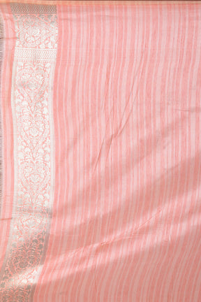 Peach Semi Katan Saree - Keya Seth Exclusive