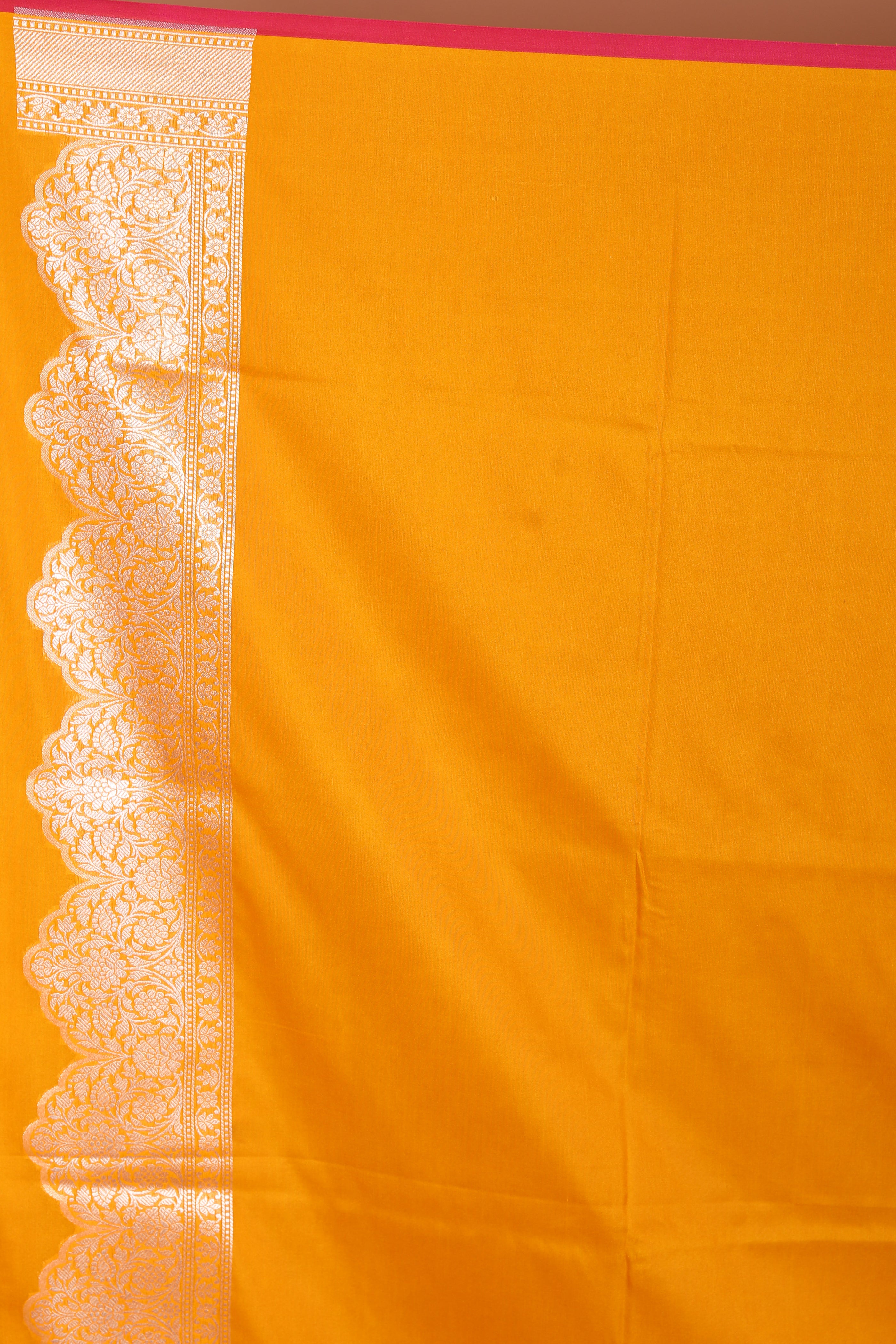 Mustard Semi Katan Saree - Keya Seth Exclusive
