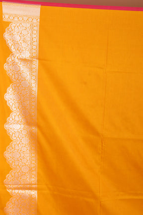 Mustard Semi Katan Saree - Keya Seth Exclusive