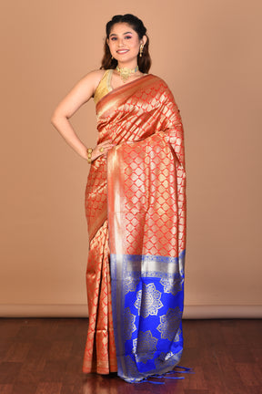 Red Blended Art Silk Saree with Blouse Piece - Keya Seth Exclusive