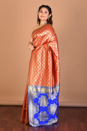 Red Blended Art Silk Saree with Blouse Piece - Keya Seth Exclusive