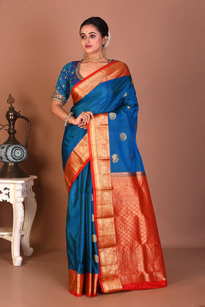 Blue Pure Kanjivaram Silk Saree - Keya Seth Exclusive