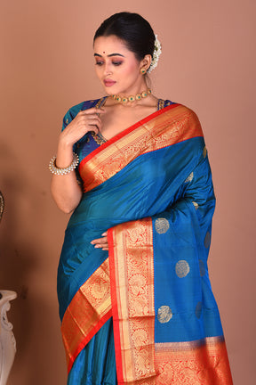 Blue Pure Kanjivaram Silk Saree - Keya Seth Exclusive