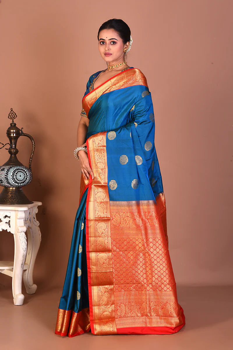 Blue Pure Kanjivaram Silk Saree - Keya Seth Exclusive